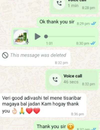 Adivasi Originals Adivasi Herbal Hair Oil Whatsapp Review 16