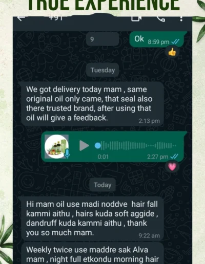 Adivasi Originals Adivasi Hair Oil Customer Feedback 1